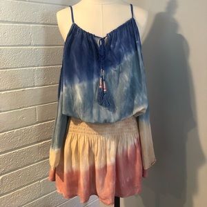 NEW Surf Gypsy Tie Dye Bell Sleeve Dress